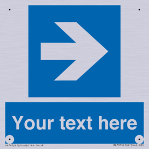 Custom Directional signage blue right arrow 